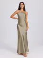 Sheath Halter Floor-Length Silk Like Satin Bridesmaid Dress