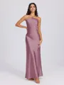 Sheath Halter Floor-Length Silk Like Satin Bridesmaid Dress