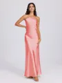 Sheath Halter Floor-Length Silk Like Satin Bridesmaid Dress