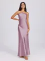 Sheath Halter Floor-Length Silk Like Satin Bridesmaid Dress