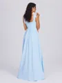 A-line Square Bow Floor-Length Chiffon Bridesmaid Dress