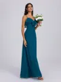 A-line V-neck Ruffles Floor-Length Chiffon Bridesmaid Dress