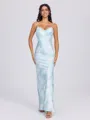 Sheath Spaghetti Straps Floor-Length Bridesmaid Dress