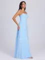 A-line Spaghetti Straps Bow Floor-Length Tulle Corset Bridesmaid Dress