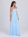 A-line Spaghetti Straps Bow Floor-Length Tulle Corset Bridesmaid Dress