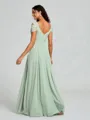 A-line/Princess V-neck Floor-Length Sleeveless Chiffon Bridesmaid Dress