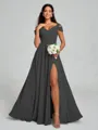 A-line/Princess V-neck Floor-Length Sleeveless Chiffon Bridesmaid Dress