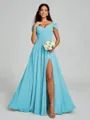 A-line/Princess V-neck Floor-Length Sleeveless Chiffon Bridesmaid Dress