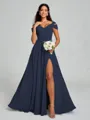 A-line/Princess V-neck Floor-Length Sleeveless Chiffon Bridesmaid Dress