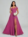 A-line/Princess V-neck Floor-Length Sleeveless Chiffon Bridesmaid Dress