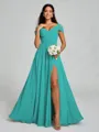 A-line/Princess V-neck Floor-Length Sleeveless Chiffon Bridesmaid Dress