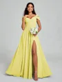 A-line/Princess V-neck Floor-Length Sleeveless Chiffon Bridesmaid Dress