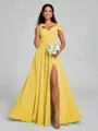 A-line/Princess V-neck Floor-Length Sleeveless Chiffon Bridesmaid Dress