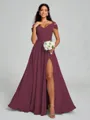 A-line/Princess V-neck Floor-Length Sleeveless Chiffon Bridesmaid Dress