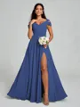 A-line/Princess V-neck Floor-Length Sleeveless Chiffon Bridesmaid Dress