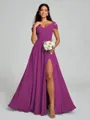 A-line/Princess V-neck Floor-Length Sleeveless Chiffon Bridesmaid Dress