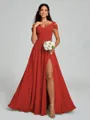 A-line/Princess V-neck Floor-Length Sleeveless Chiffon Bridesmaid Dress