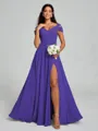 A-line/Princess V-neck Floor-Length Sleeveless Chiffon Bridesmaid Dress