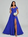A-line/Princess V-neck Floor-Length Sleeveless Chiffon Bridesmaid Dress