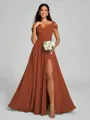 A-line/Princess V-neck Floor-Length Sleeveless Chiffon Bridesmaid Dress