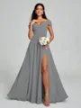 A-line/Princess V-neck Floor-Length Sleeveless Chiffon Bridesmaid Dress