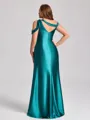 Sheath Pleated Floor-Length Plus Size Bridesmaid Dress
