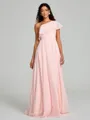 A-Line/Princess One-Shoulder Floor-Length Sleeveless Chiffon Bridesmaid Dress