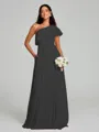 A-Line/Princess One-Shoulder Floor-Length Sleeveless Chiffon Bridesmaid Dress