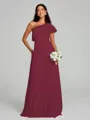 A-Line/Princess One-Shoulder Floor-Length Sleeveless Chiffon Bridesmaid Dress
