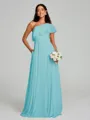 A-Line/Princess One-Shoulder Floor-Length Sleeveless Chiffon Bridesmaid Dress