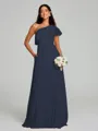 A-Line/Princess One-Shoulder Floor-Length Sleeveless Chiffon Bridesmaid Dress