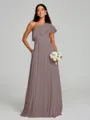 A-Line/Princess One-Shoulder Floor-Length Sleeveless Chiffon Bridesmaid Dress