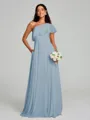 A-Line/Princess One-Shoulder Floor-Length Sleeveless Chiffon Bridesmaid Dress