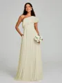A-Line/Princess One-Shoulder Floor-Length Sleeveless Chiffon Bridesmaid Dress