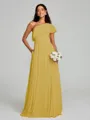 A-Line/Princess One-Shoulder Floor-Length Sleeveless Chiffon Bridesmaid Dress