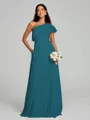 A-Line/Princess One-Shoulder Floor-Length Sleeveless Chiffon Bridesmaid Dress