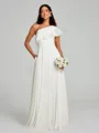 A-Line/Princess One-Shoulder Floor-Length Sleeveless Chiffon Bridesmaid Dress