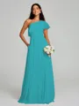 A-Line/Princess One-Shoulder Floor-Length Sleeveless Chiffon Bridesmaid Dress