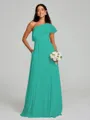 A-Line/Princess One-Shoulder Floor-Length Sleeveless Chiffon Bridesmaid Dress