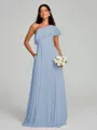A-Line/Princess One-Shoulder Floor-Length Sleeveless Chiffon Bridesmaid Dress