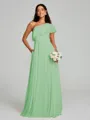 A-Line/Princess One-Shoulder Floor-Length Sleeveless Chiffon Bridesmaid Dress