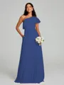 A-Line/Princess One-Shoulder Floor-Length Sleeveless Chiffon Bridesmaid Dress