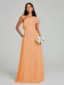 A-Line/Princess One-Shoulder Floor-Length Sleeveless Chiffon Bridesmaid Dress