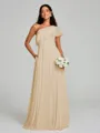 A-Line/Princess One-Shoulder Floor-Length Sleeveless Chiffon Bridesmaid Dress