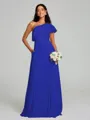A-Line/Princess One-Shoulder Floor-Length Sleeveless Chiffon Bridesmaid Dress