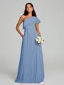 A-Line/Princess One-Shoulder Floor-Length Sleeveless Chiffon Bridesmaid Dress
