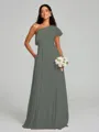 A-Line/Princess One-Shoulder Floor-Length Sleeveless Chiffon Bridesmaid Dress