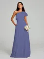 A-Line/Princess One-Shoulder Floor-Length Sleeveless Chiffon Bridesmaid Dress