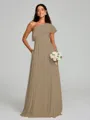 A-Line/Princess One-Shoulder Floor-Length Sleeveless Chiffon Bridesmaid Dress