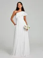 A-Line/Princess One-Shoulder Floor-Length Sleeveless Chiffon Bridesmaid Dress